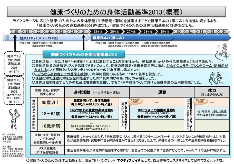 健康づくりのための身体活動基準2013